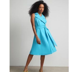 NWT Notch-Collar Belted Flare Dress - Fit To Flatter